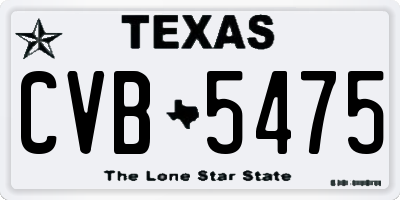 TX license plate CVB5475