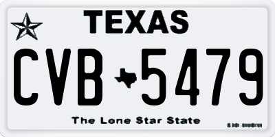TX license plate CVB5479