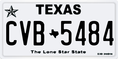 TX license plate CVB5484