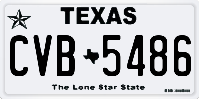 TX license plate CVB5486