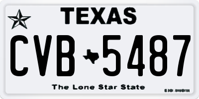TX license plate CVB5487