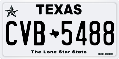 TX license plate CVB5488