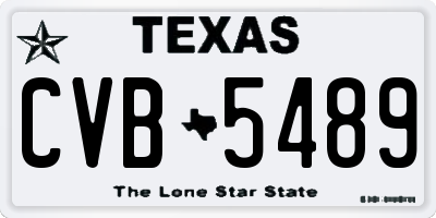 TX license plate CVB5489