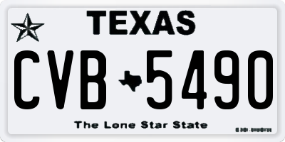 TX license plate CVB5490