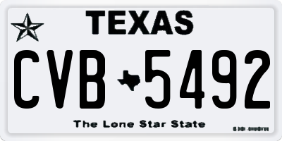 TX license plate CVB5492