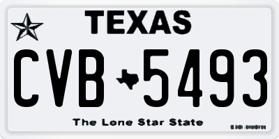 TX license plate CVB5493