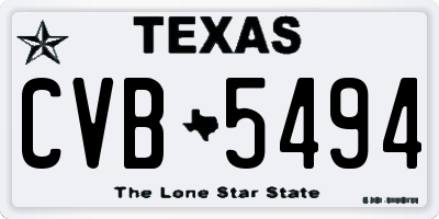 TX license plate CVB5494