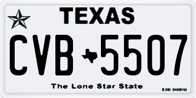 TX license plate CVB5507