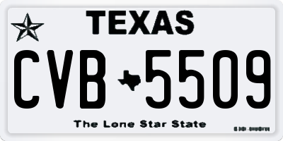 TX license plate CVB5509