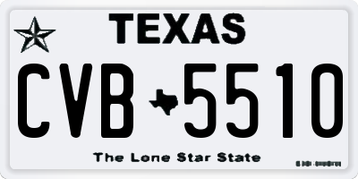 TX license plate CVB5510