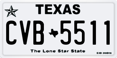 TX license plate CVB5511