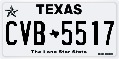 TX license plate CVB5517