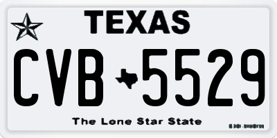 TX license plate CVB5529