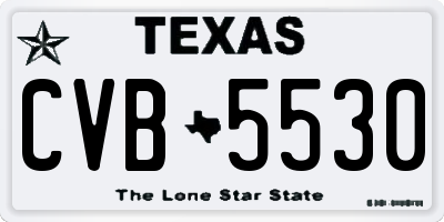 TX license plate CVB5530