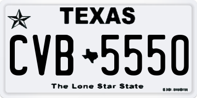 TX license plate CVB5550