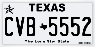 TX license plate CVB5552