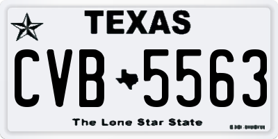 TX license plate CVB5563
