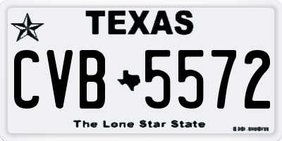 TX license plate CVB5572