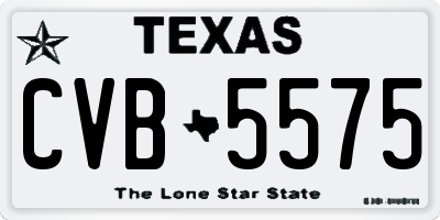 TX license plate CVB5575