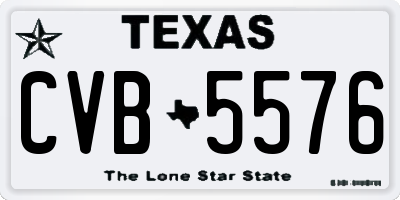 TX license plate CVB5576