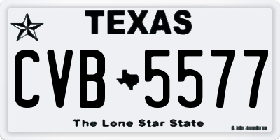 TX license plate CVB5577