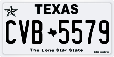TX license plate CVB5579