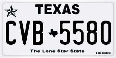 TX license plate CVB5580