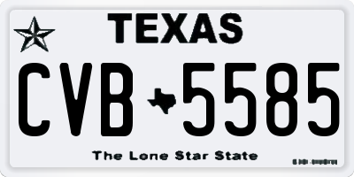 TX license plate CVB5585