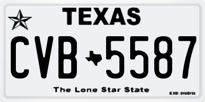 TX license plate CVB5587