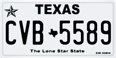 TX license plate CVB5589