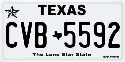 TX license plate CVB5592