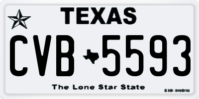 TX license plate CVB5593