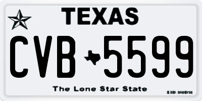 TX license plate CVB5599