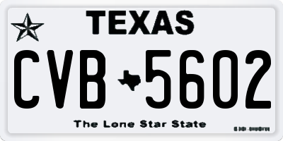 TX license plate CVB5602