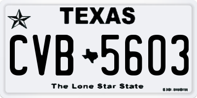 TX license plate CVB5603