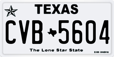 TX license plate CVB5604