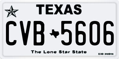 TX license plate CVB5606