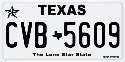 TX license plate CVB5609