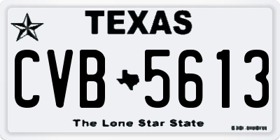 TX license plate CVB5613