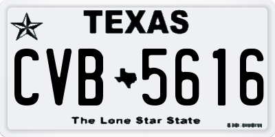 TX license plate CVB5616