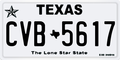 TX license plate CVB5617