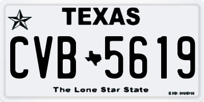 TX license plate CVB5619