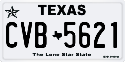 TX license plate CVB5621