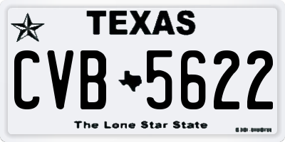 TX license plate CVB5622