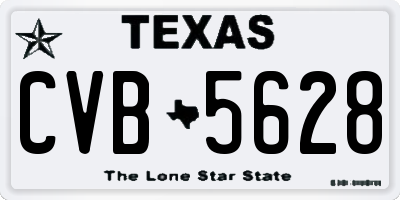 TX license plate CVB5628