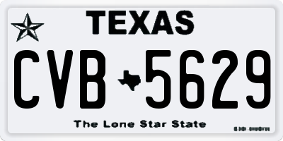 TX license plate CVB5629