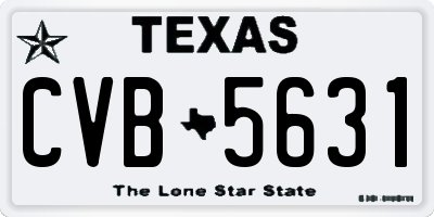 TX license plate CVB5631
