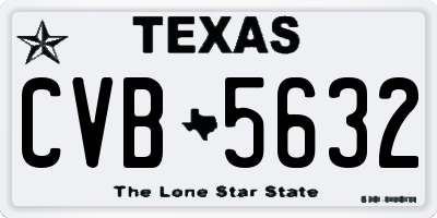TX license plate CVB5632