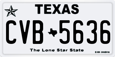 TX license plate CVB5636
