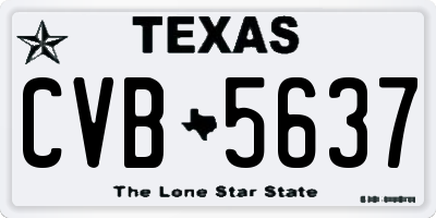 TX license plate CVB5637